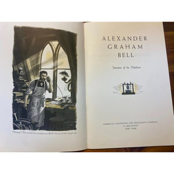 1951 Alexander Graham Bell Vintage Illustrated Book ATT Homeschool Telephone His - Picture 2 of 7